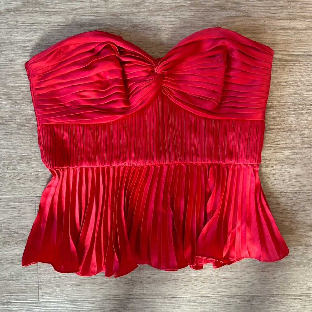 AMUR Vibrant Red Strapless Top